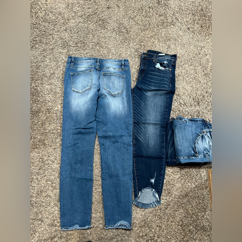 KanCan Women's Distressed Blue Jeans - Picture 7 of 9